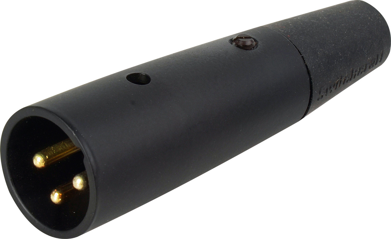 Switchcraft A3MBAU 3-Pin XLR Male Cable End - Black Shell - Gold Pins
