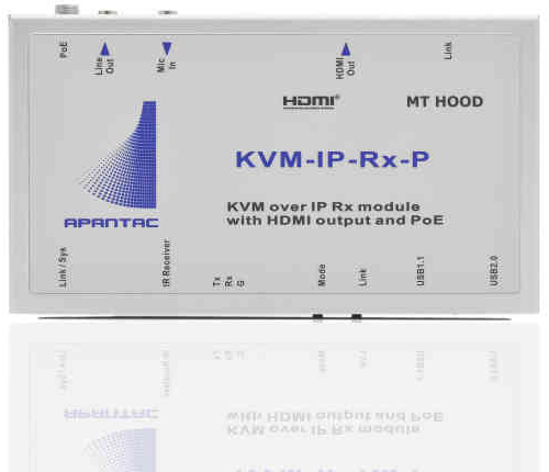 Apantac KVM-IP-Rx-P KVM Receiver over IP - HDMI with POE USB Mouse & USB Keyboard over Gigabit Ethernet