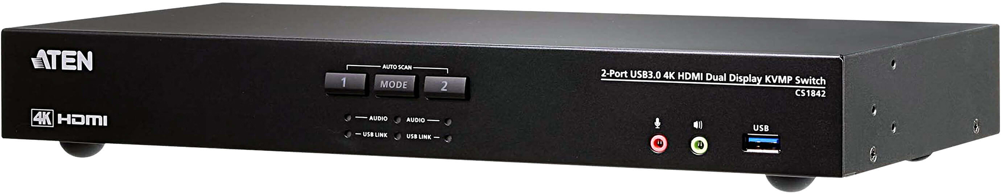 ATEN CS1842 2-Port USB 3.0 4K HDMI Dual Display KVMP Switch - 2 Computer(s) - 2 Local User(s) - 4096 x 2160 Resolution ATEN-CS1842
