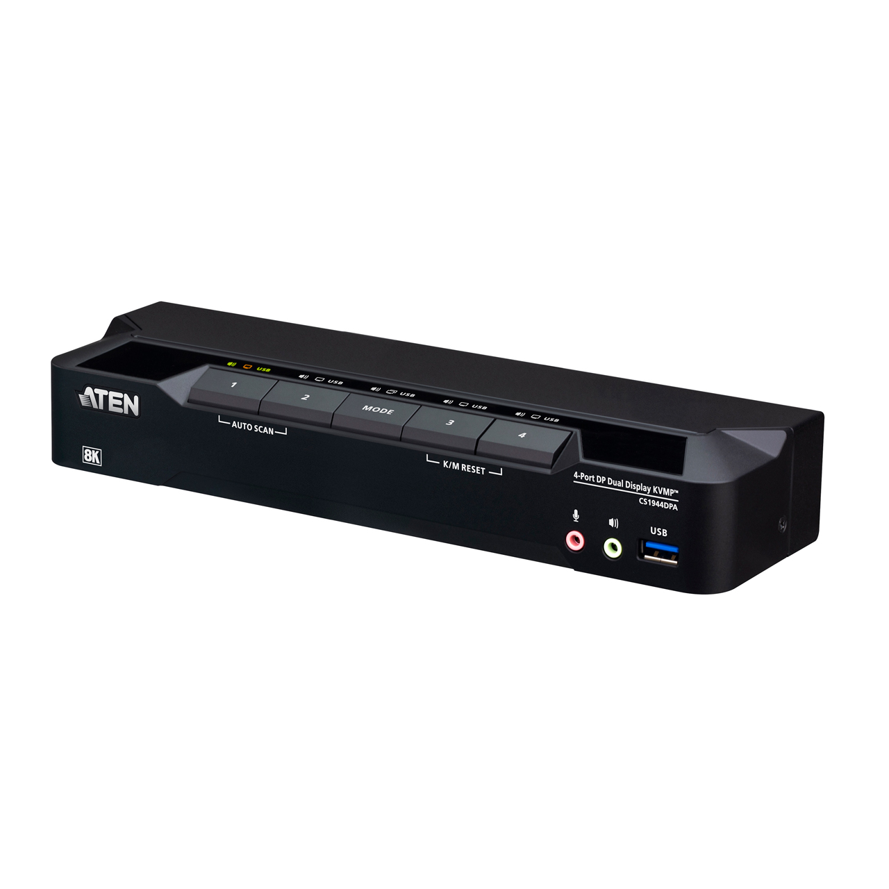 ATEN CS1944DPA 4-Port USB 3.0 8K HDR10+ DisplayPort Dual-Display KVMP Switch - Plug and Play