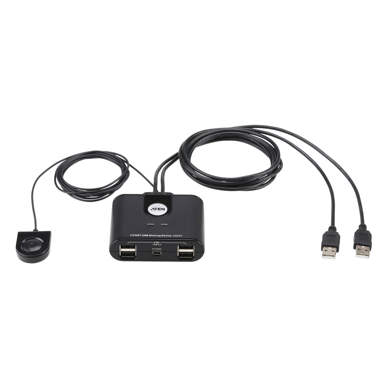 ATEN US224 2-Port USB External Peripheral Sharing Device - 7x USB 2.0 Ports