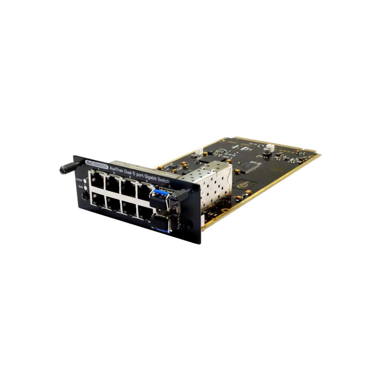 AuviTran AXC-SWD5G Dual Switch Card with 10 Gigabit Ports on 8x RJ45 and 2x SFP Cages AXC-SWD5G