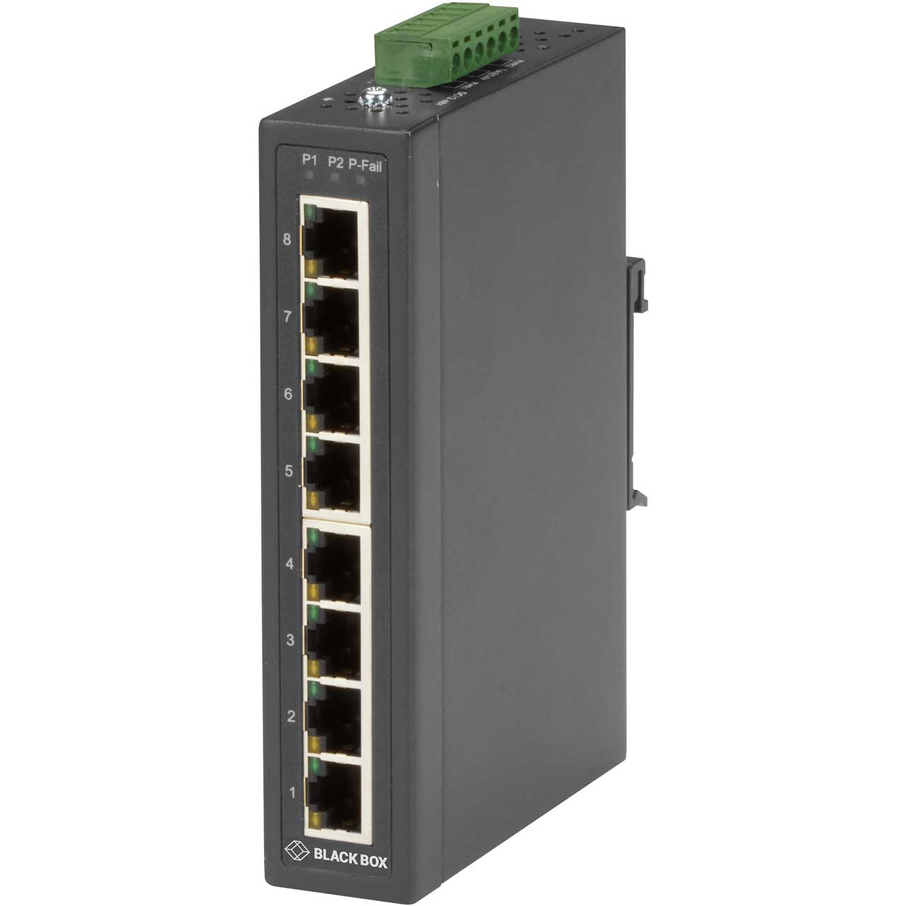 Black Box LBH3080A Fast Ethernet 100-Mbps Extreme Temperature Switch - 10/100-Mbps Copper RJ45 12-48V DC-Power LBH3080A