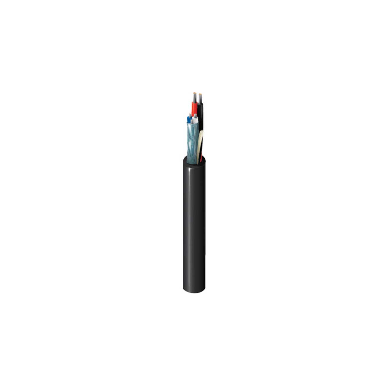 Belden 1502R Multi-Conductor Multimedia Control Cable 1 Pr 22AWG TC Data/2 Cond 18AWG TC Power - Black - per foot