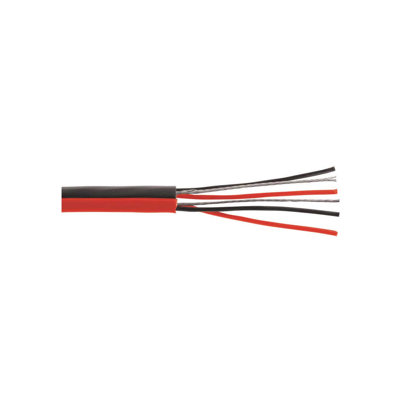 Belden 1504A CM-Rated 4-Cond Microphone/Analog Audio Cable TC Shielded 2-22 AWG - Red/Grey - 1000 Ft/UnReel Box