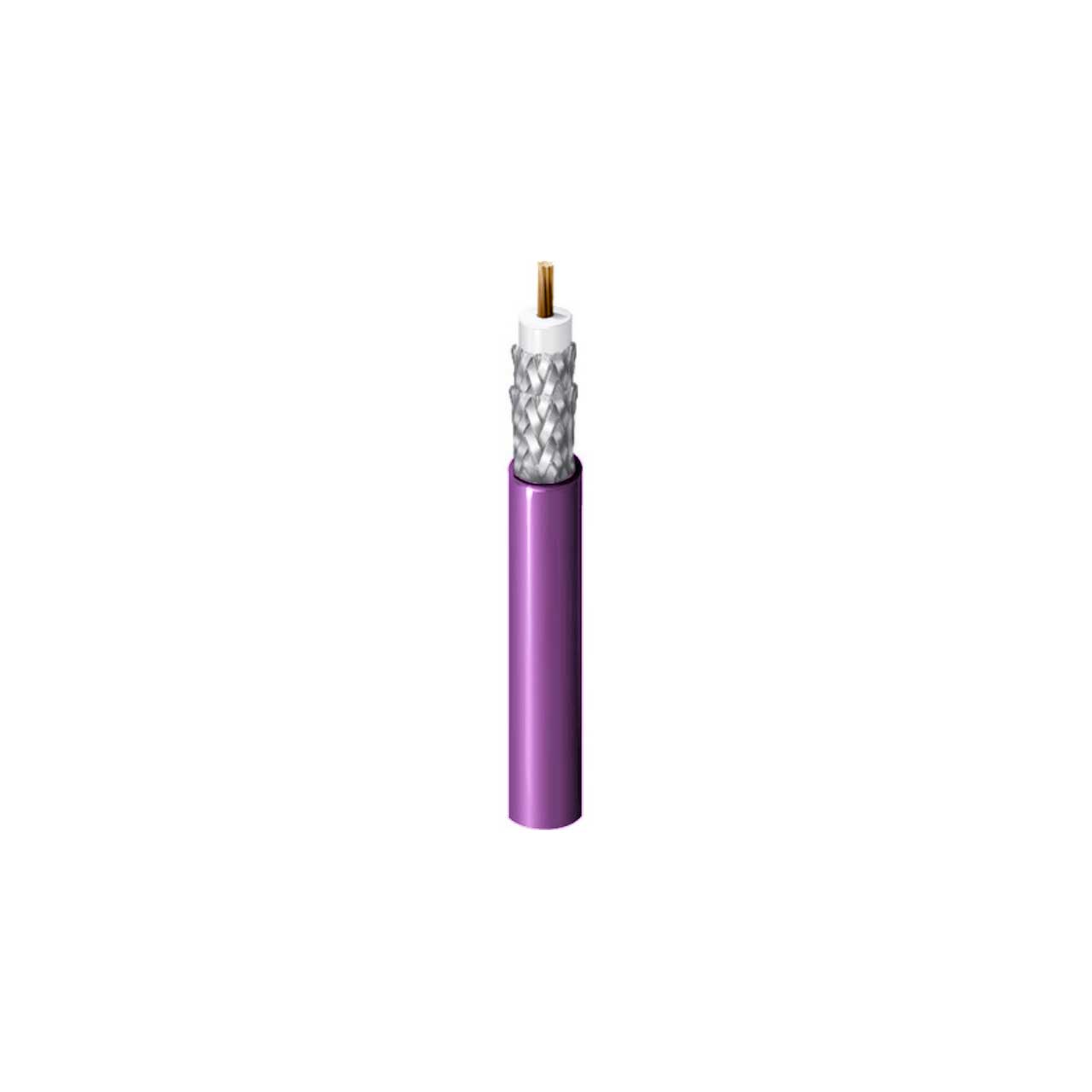 Belden 1694F Flexible CM Rated 6G-SDI RG6 75 Ohm Digital Coaxial Video Cable 19AWG - Violet - 1000 Foot