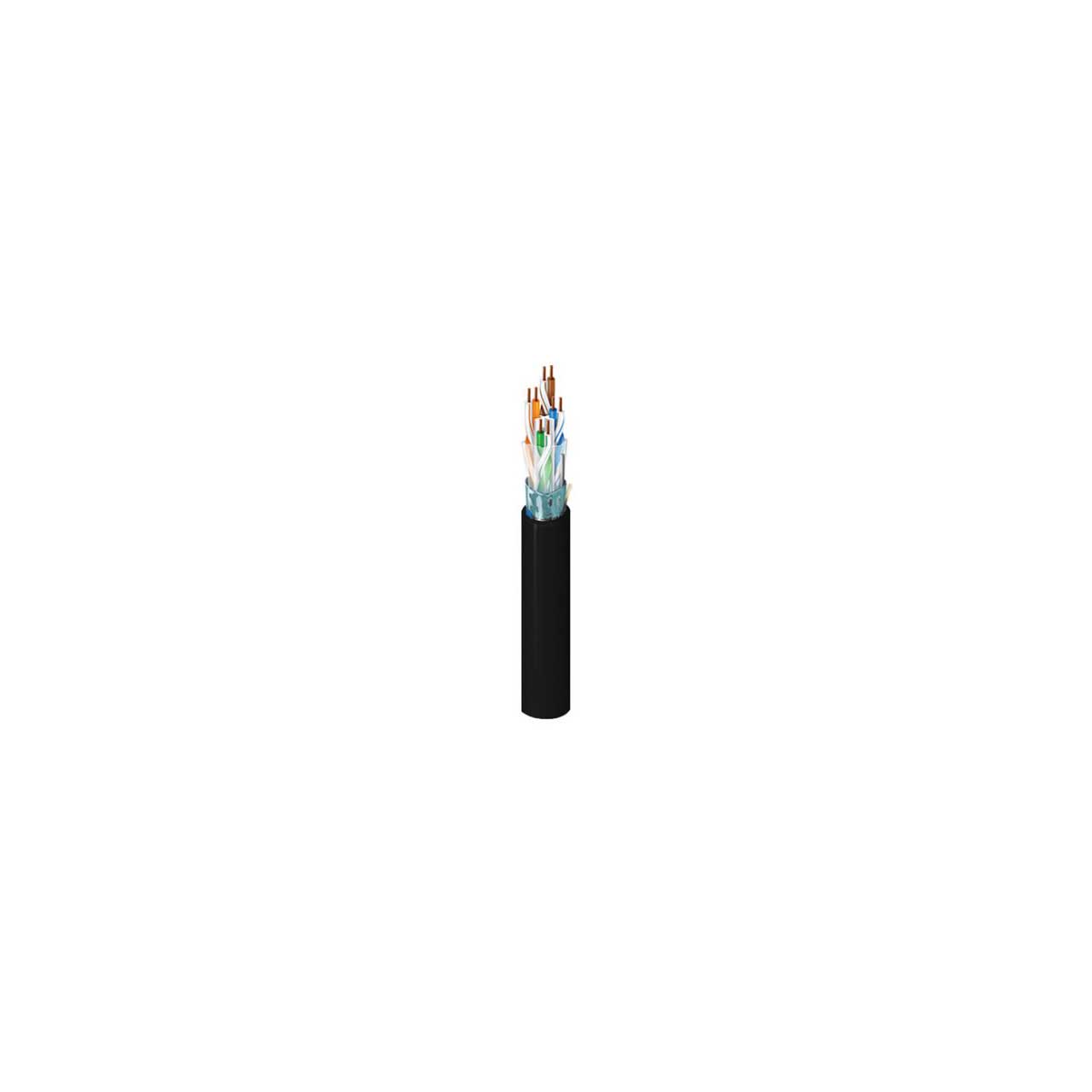 Belden 2412FS Riser/CMR CAT6+ Enhanced Premise Horizontal 4-Pr Cable (350MHz) F/UTP Foil-Shld 23AWG - Black - 1000 Ft