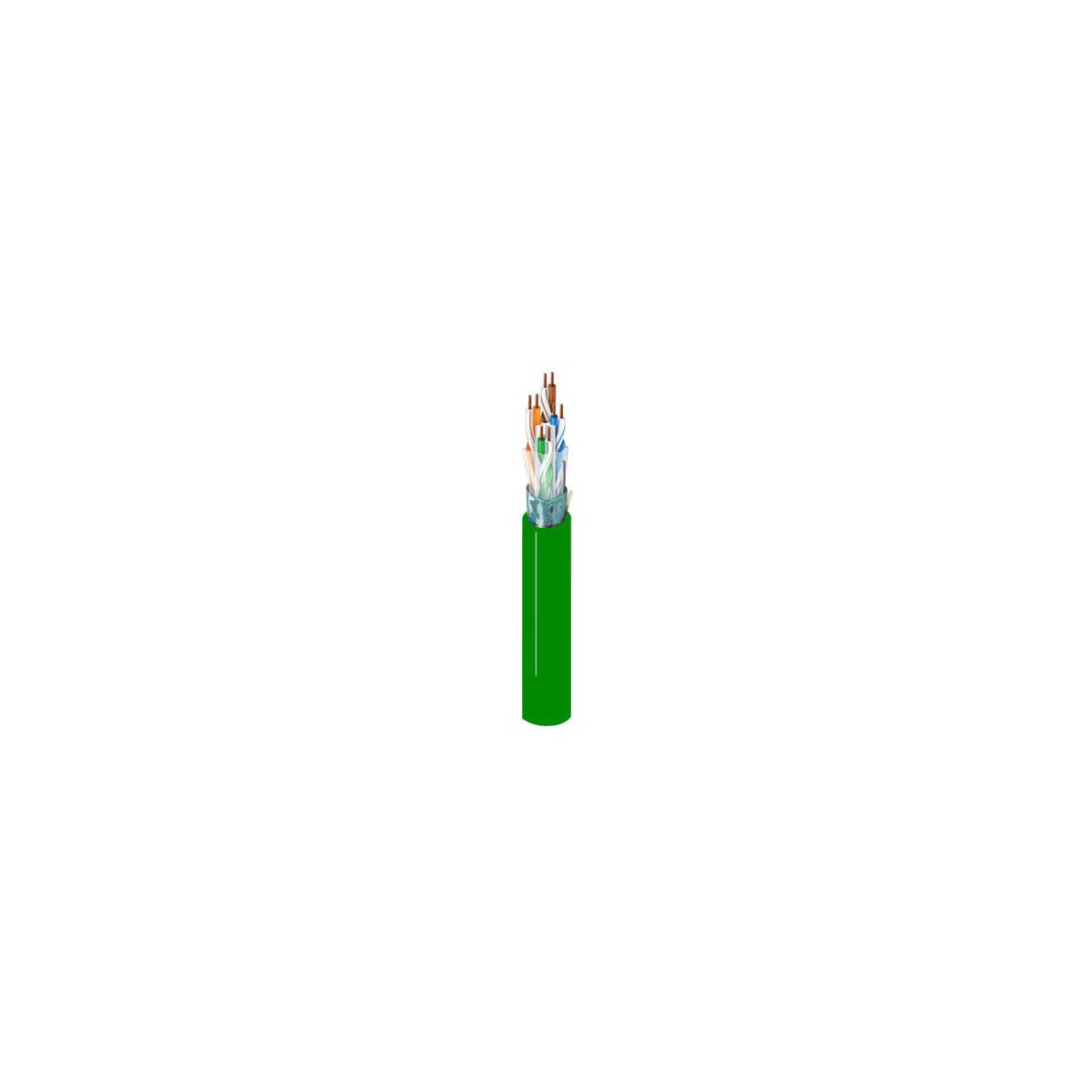 Belden 2412FS Riser/CMR CAT6+ Enhanced Premise Horizontal 4-Pr Cable (350MHz) F/UTP Foil-Shld 23AWG - DK Green - 1000 Ft