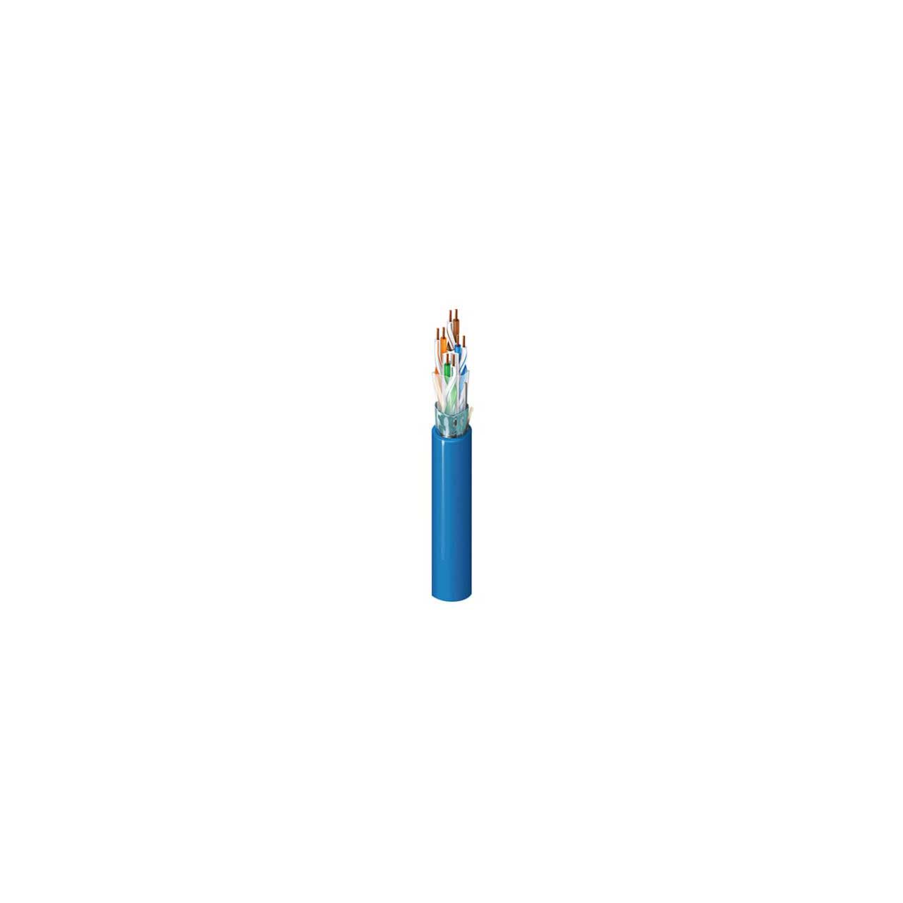Belden 2412FS Riser/CMR CAT6+ Enhanced Premise Horizontal 4-Pr Cable (350MHz) F/UTP Foil-Shld 23AWG - Lt Blue - 1000 Ft