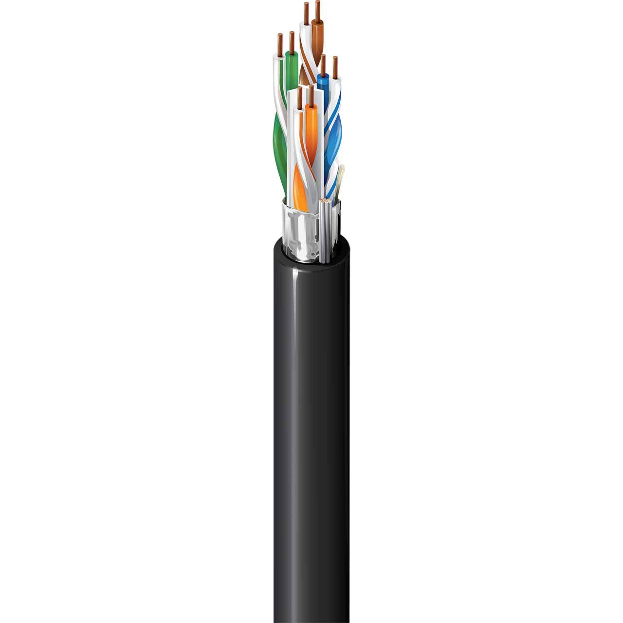 Belden 2413FS CMP/Plenum Cat6+ Enhanced Premise Horizontal F/UTP Cable 350MHz 4-Pair Shld/BC 23AWG - Black - 1000 Foot