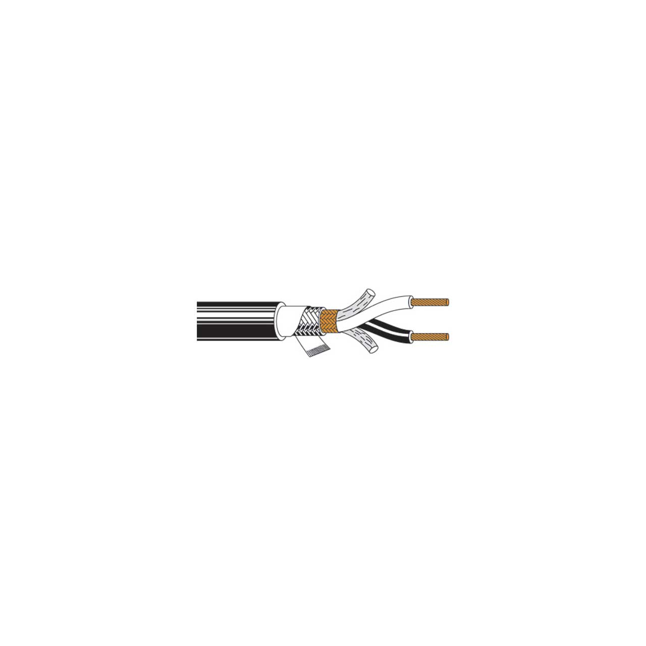 Belden 8412 2 Conductor High-Conductivity Analog Microphone Cable Str TC 20 AWG EDPM Jacket - Black - 250 Foot