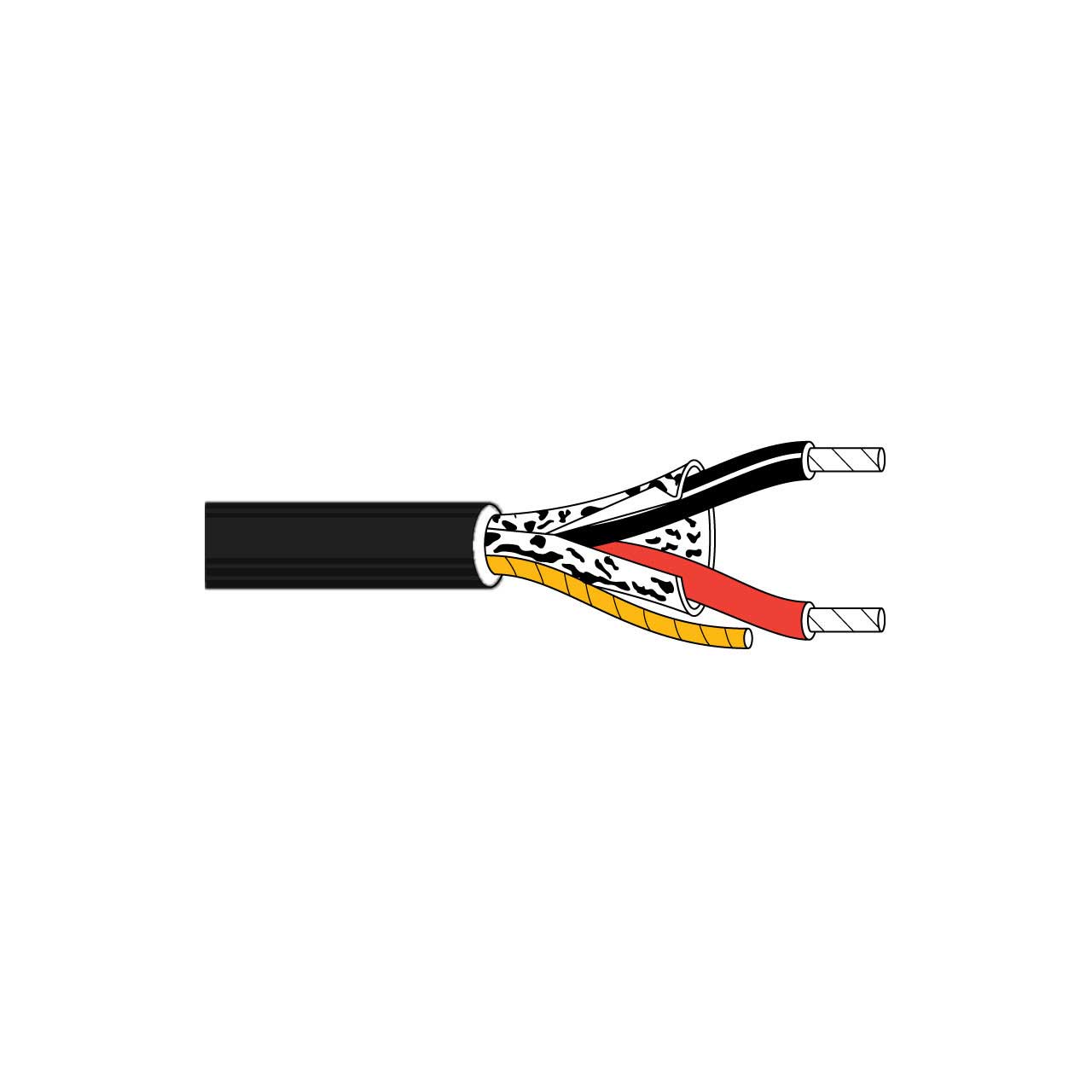 Belden 8451 CM Single Pair Analog Audio & Instrumentation Cable Shielded/Stranded TC 22AWG - Black - 500 Ft Reel