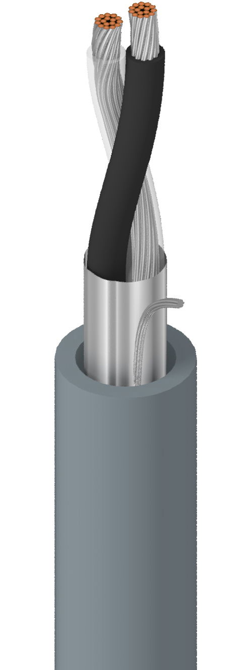 Belden 8760 Low Voltage Shielded 18AWG 1-Pair Microphone & Control Cable - Chrome PVC Jacket - 500 Foot BL-8760-500