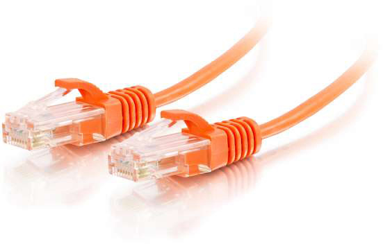 Cables To Go 01178 7 Foot Snagless Unshielded CAT6 Slim Network Patch Cable - Orange C2G-01178