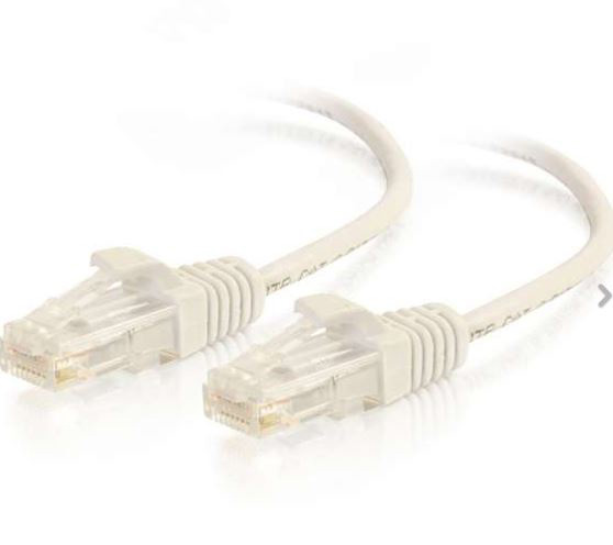 Cables To Go 01187 Cat6 Snagless Unshielded (UTP) Slim Ethernet Network Patch Cable - White - 5 Foot 1187