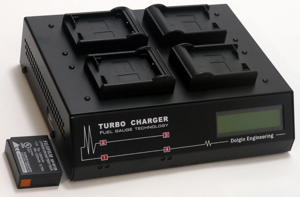 Dolgin TC400-FUJI-W126S-TDM Fast Four Position Simul Battery Charger Diagnostics Display Accepts Fuji NP-W126S Batteries TC400FUJIW2
