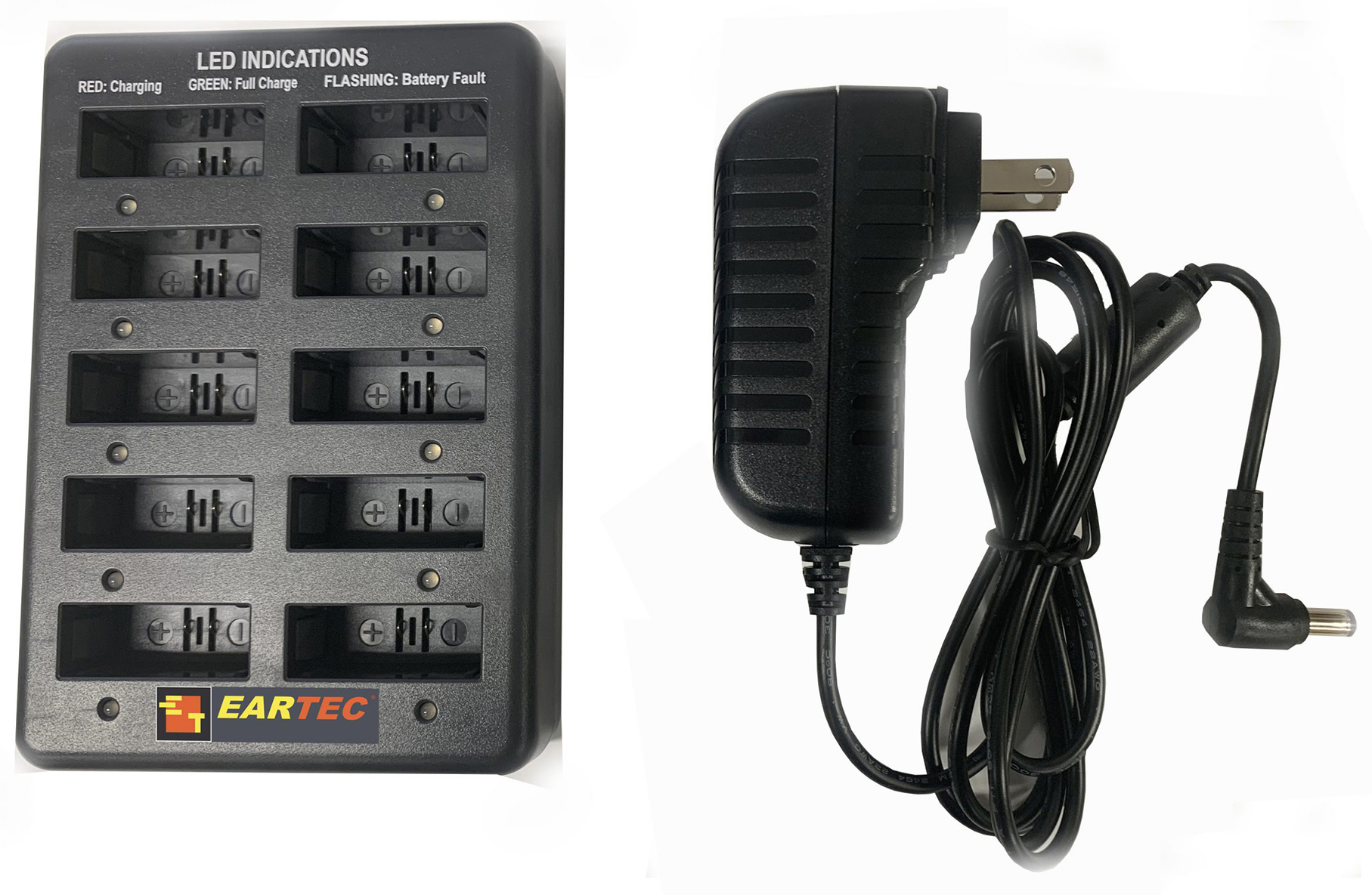 Eartec CHLX10E 10 Battery Charging Base with Adapter Fits UltraLITE - UltraPAK & HUB Batteries CHLX10E
