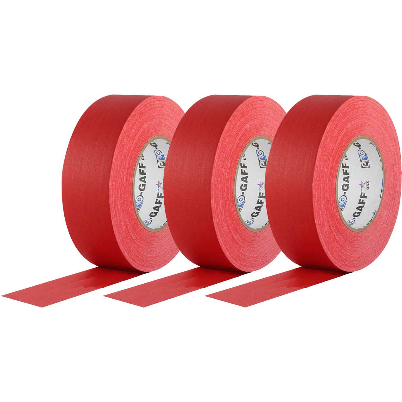 Pro Tapes Pro-Gaff Gaffers Tape RGT-60 3-Pack - 2 Inch x 55 Yards - Red GAFF-TAPE-BDL-11