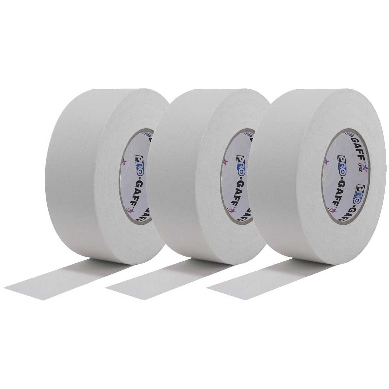 Pro Tapes Pro-Gaff Gaffers Tape WGT-60 3-Pack - 2 Inch x 55 Yards - White GAFF-TAPE-BDL-3