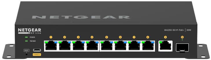 Netgear AV Line 8x1G PoE+ 110W 1x1G and 1xSFP Managed Desktop Ethernet Switch GSM4210PD-100NAS