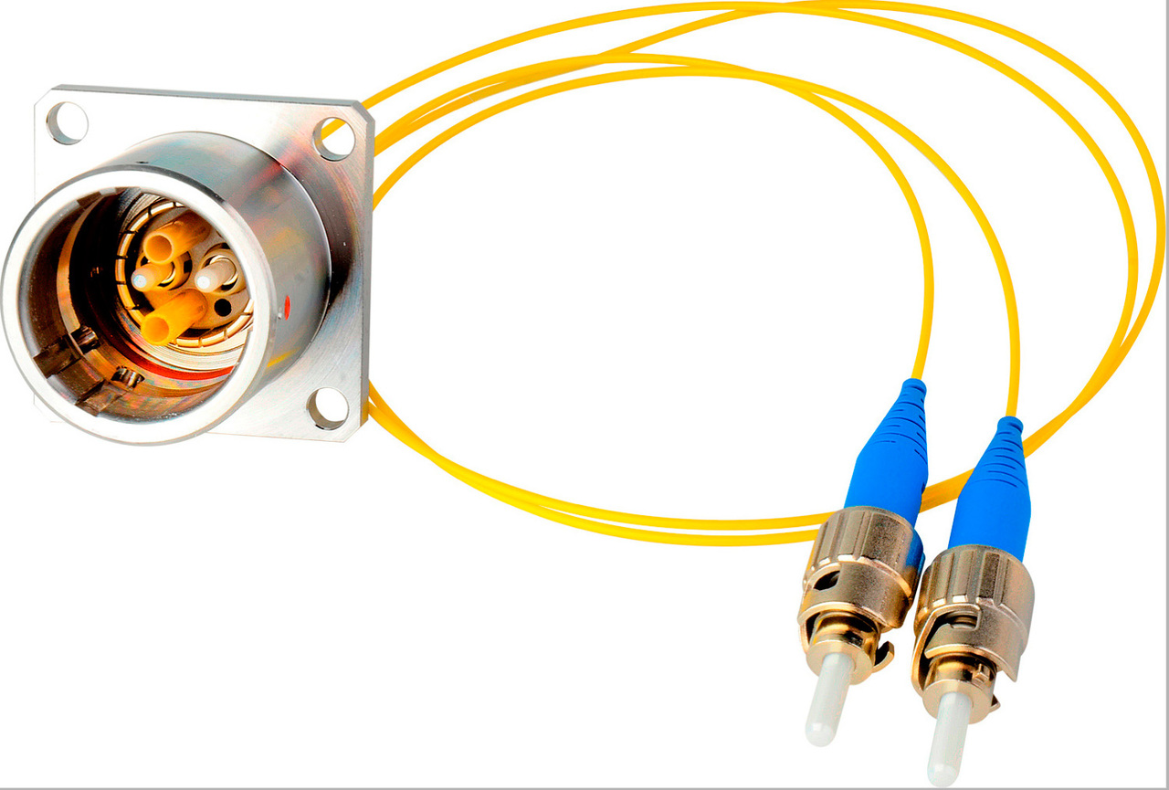 Camplex LEMO EDW to Duplex LC Internal Fiber Optic Breakout Cable 6 In