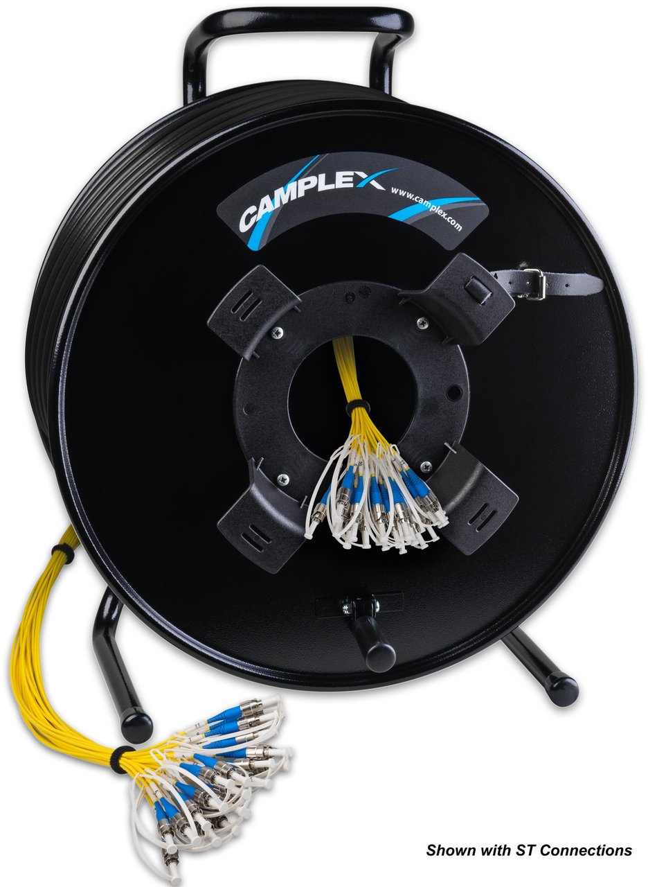 Camplex HF-TR24LC-1500 24-Channel LC Singlemode Tactical Fiber Optic Cable on Reel - 1500 Foot HF-TR24LC-1500