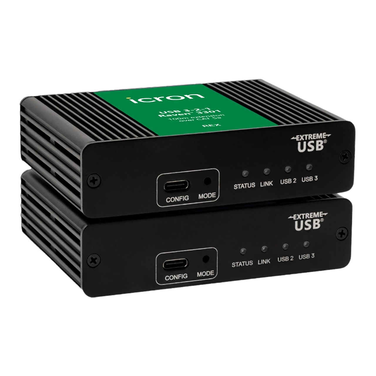 Icron Raven 3301 1-Port USB 3.2 Cat5E 5Gbps Local & Remote Extender System Kit - 328 Foot Range - TAA Compliant