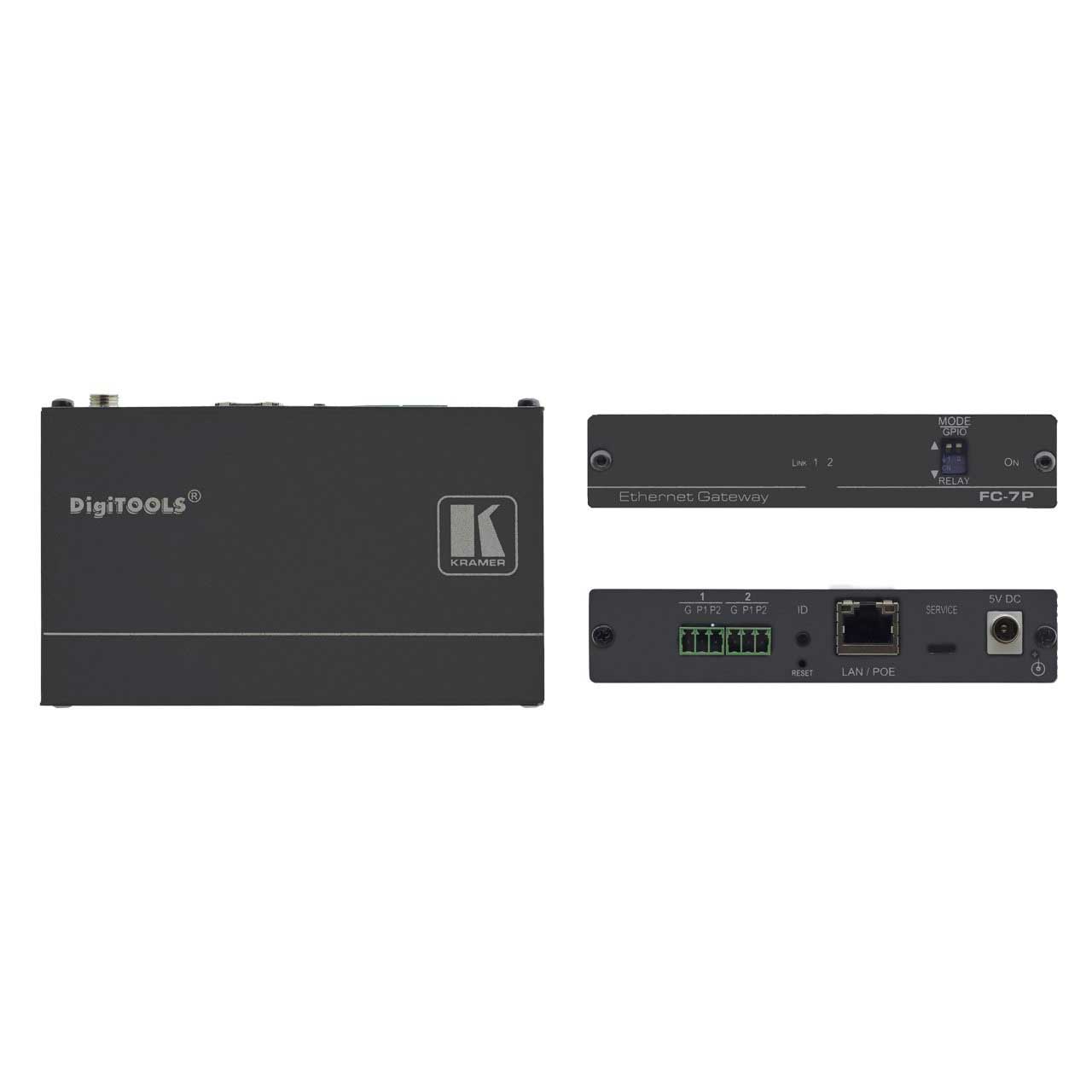 Kramer Control FC-7P 2-Port Multi-Function GPIO/Relay PoE Control Gateway