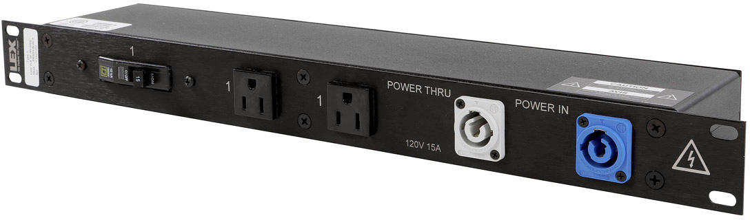 Lex PRM1UN-8CA 20 Amp 1RU Enclosed Rack with PowerCon to Duplex Receptacles LEX-PRM1UN-8CA