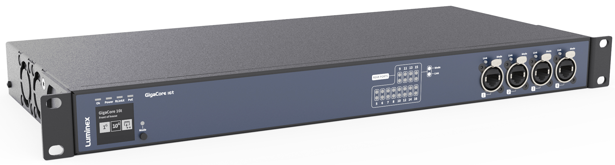 Luminex LU0100097-1G GigaCore 16t - 1G Ethernet Switch for Professional Tour Applications - No PoE++ LU0100097-1G