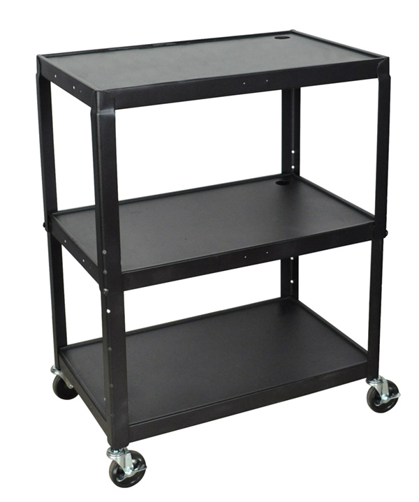 Luxor AVJ42XL Steel Adjustable Height Extra Large AV Cart  AVJ42XL