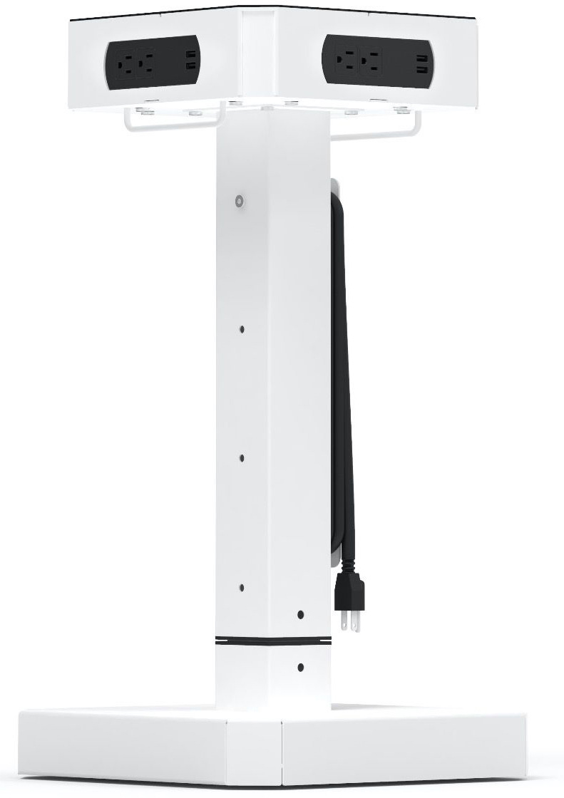 Luxor LUXPWR-WH Mobile AC and USB Charging Tower LUXPWR-WH