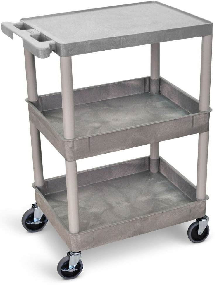 Gray 18x24 Three Shelf Tub Cart  STC211 GRAY