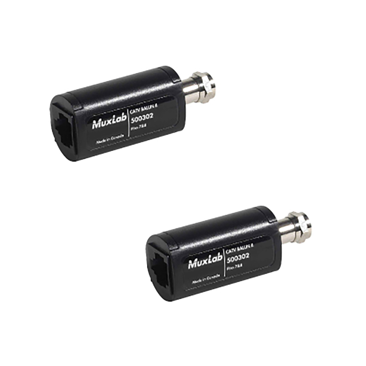 MuxLab 500302-2PK CATV Balun II 75 Ohm Coax VideoEase CAT5 Balun - 2 Pack