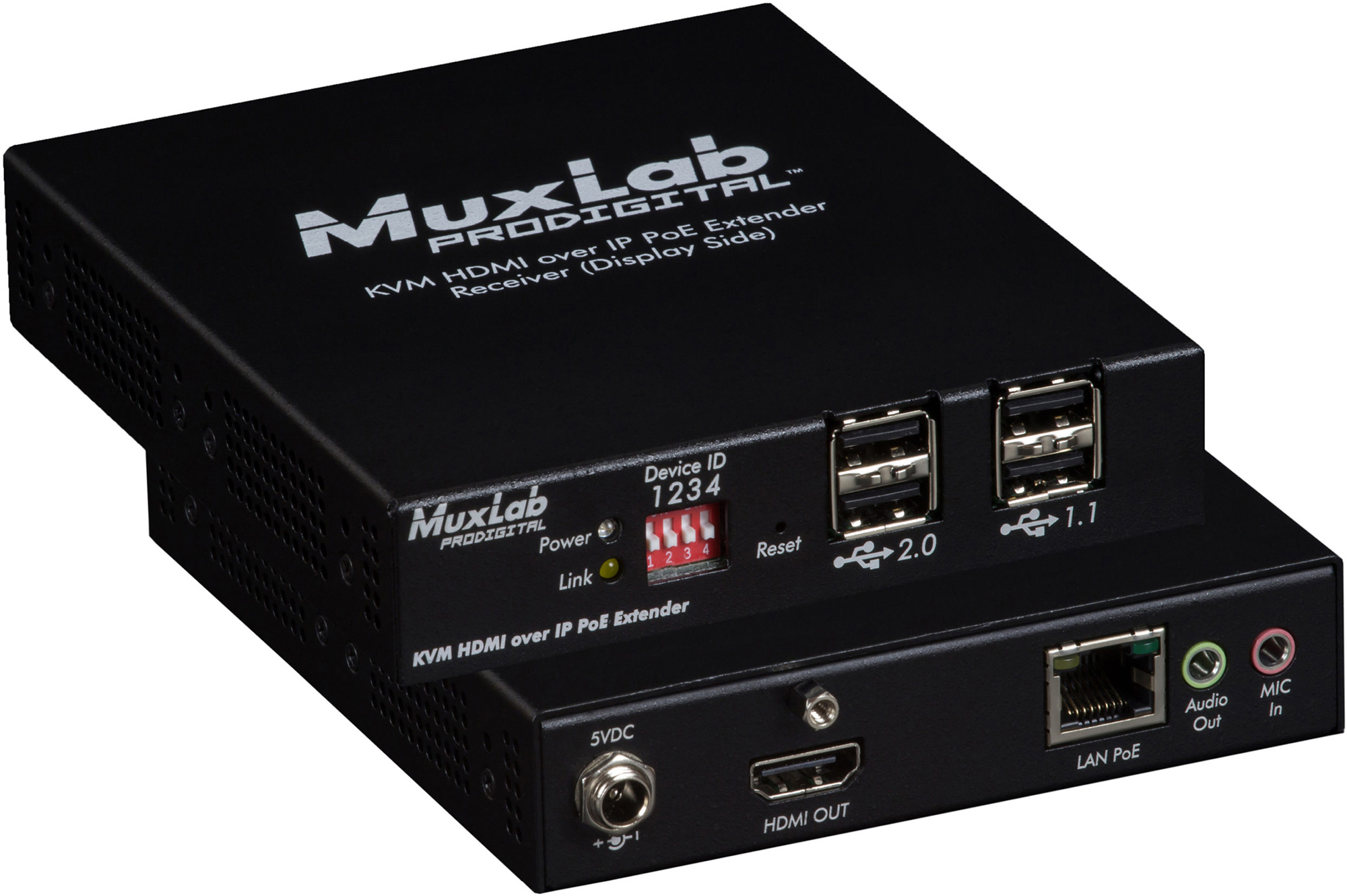 Muxlab 500772 UHD-4K KVM HDMI over IP PoE Extender - Receiver