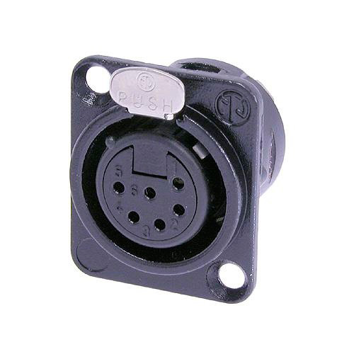 Neutrik NC6FD-L-BAG-1 6 Pin Female w/ Solder Cups - Black/Silver