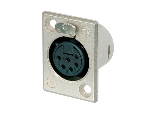 Neutrik NC6FSP-1 6 Pole Female Receptacle - Nickel/Silver NC6FSP-1