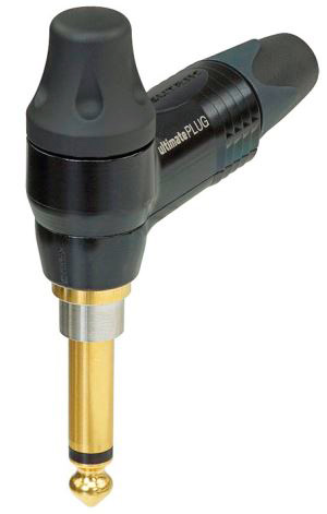 Neutrik NP2RX-ULTIMATE 2 pole 1/4 Inch Right-Angle Phone Plug -  Gold/