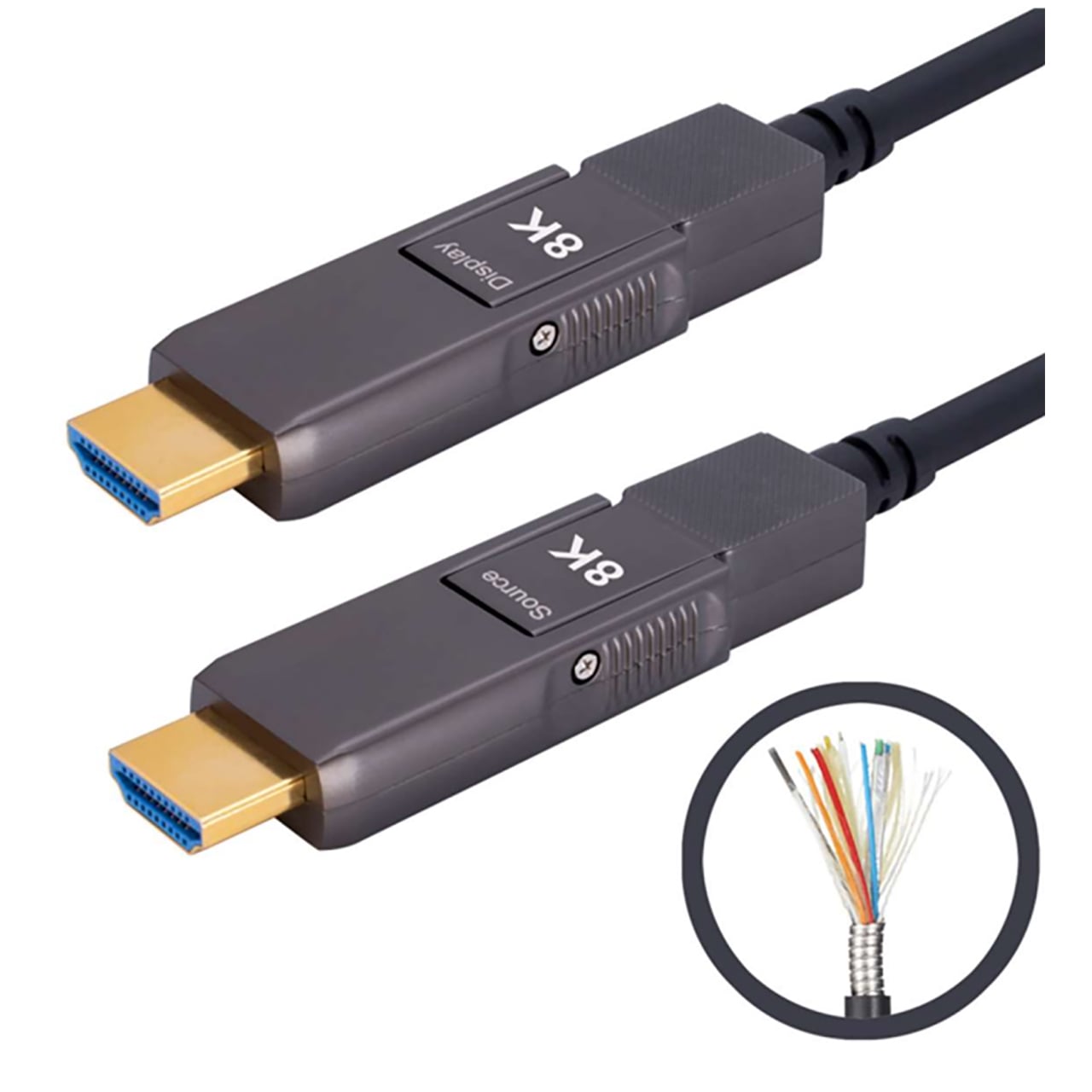 OMC Tech AOCH-4130 Armored Detachable 8K60 HDMI 2.1 AOC Cable - 98.4 Foot