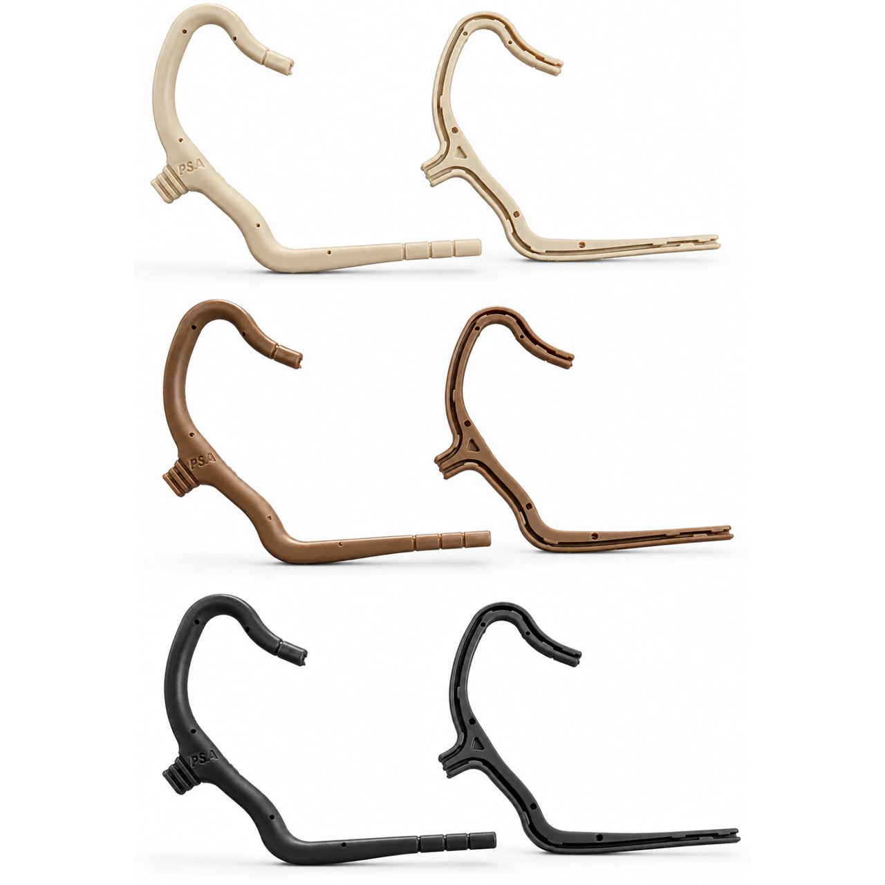 Point Source Audio EMB-6-BBB EMBRACE Earmounts for PSA Lavaliers - 6-Pack with 3x Pairs of Beige / Brown & Black