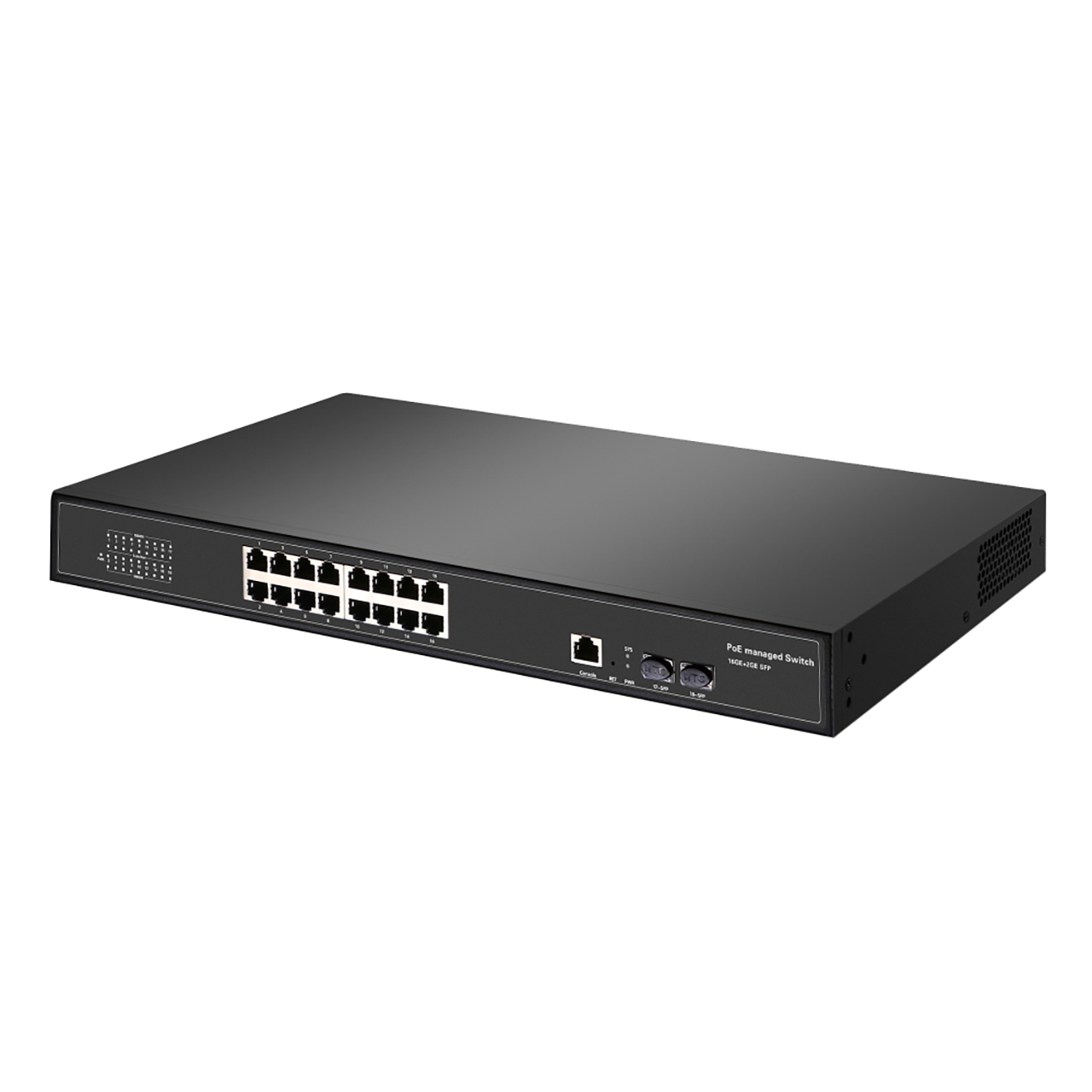 PTZCam PTZC-16P-POE-2SFP 16-Port Gigabit Ethernet POE+ Network Switch for Live Streaming with 2x SFP Ports
