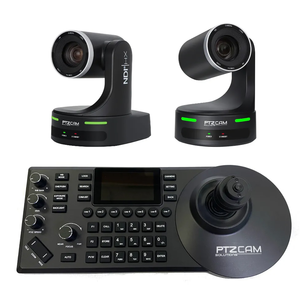 PTZCam PTZC-2PTZ20X-CSNDI HD Auto-Tracking 20x Zoom PTZ 2-Camera Bundle with NDI / SDI / HDMI / USB Outputs & Controller