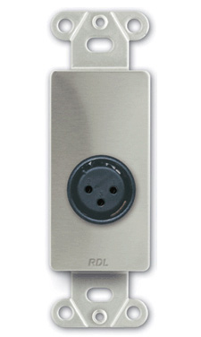 RDL DS-XLR3M XLR 3-pin Male Jack on Decora Wall Plate Solder Type
