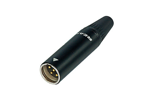 Rean RT4MC-B Tiny XLR 4-Pole Male - Black Shell Gold Contacts