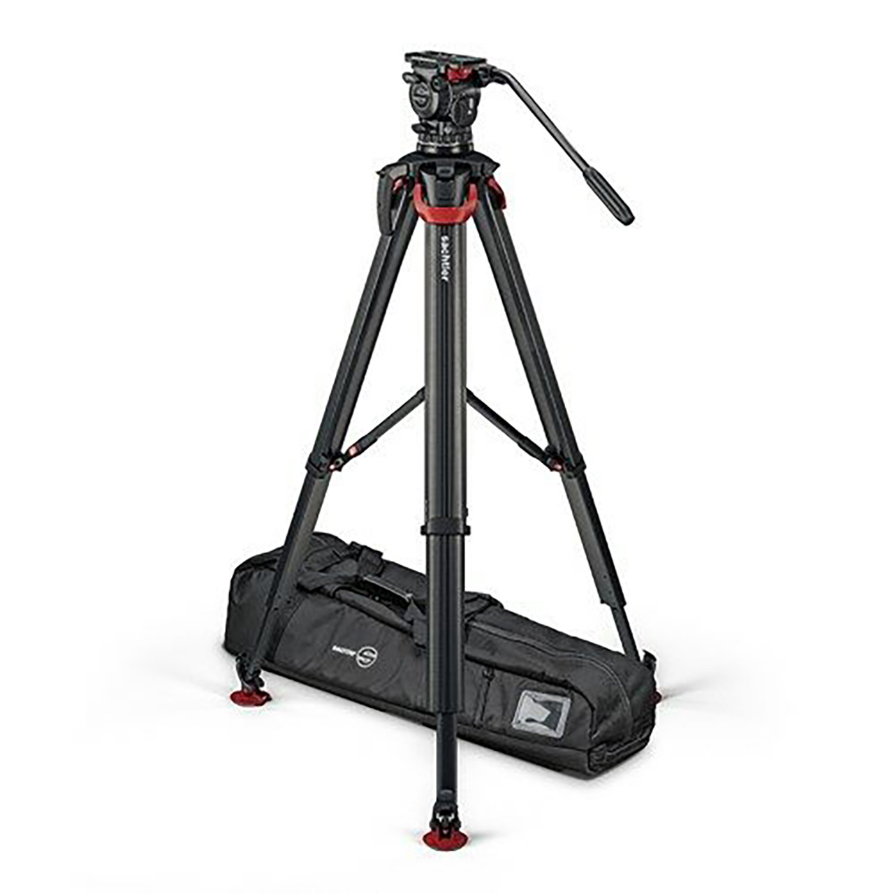 Sachtler S2072T-FTMS aktiv10T Fluid Head and flowtech 100 with Mid-Level Spreader / Rubber Feet / Padded Bag Kit
