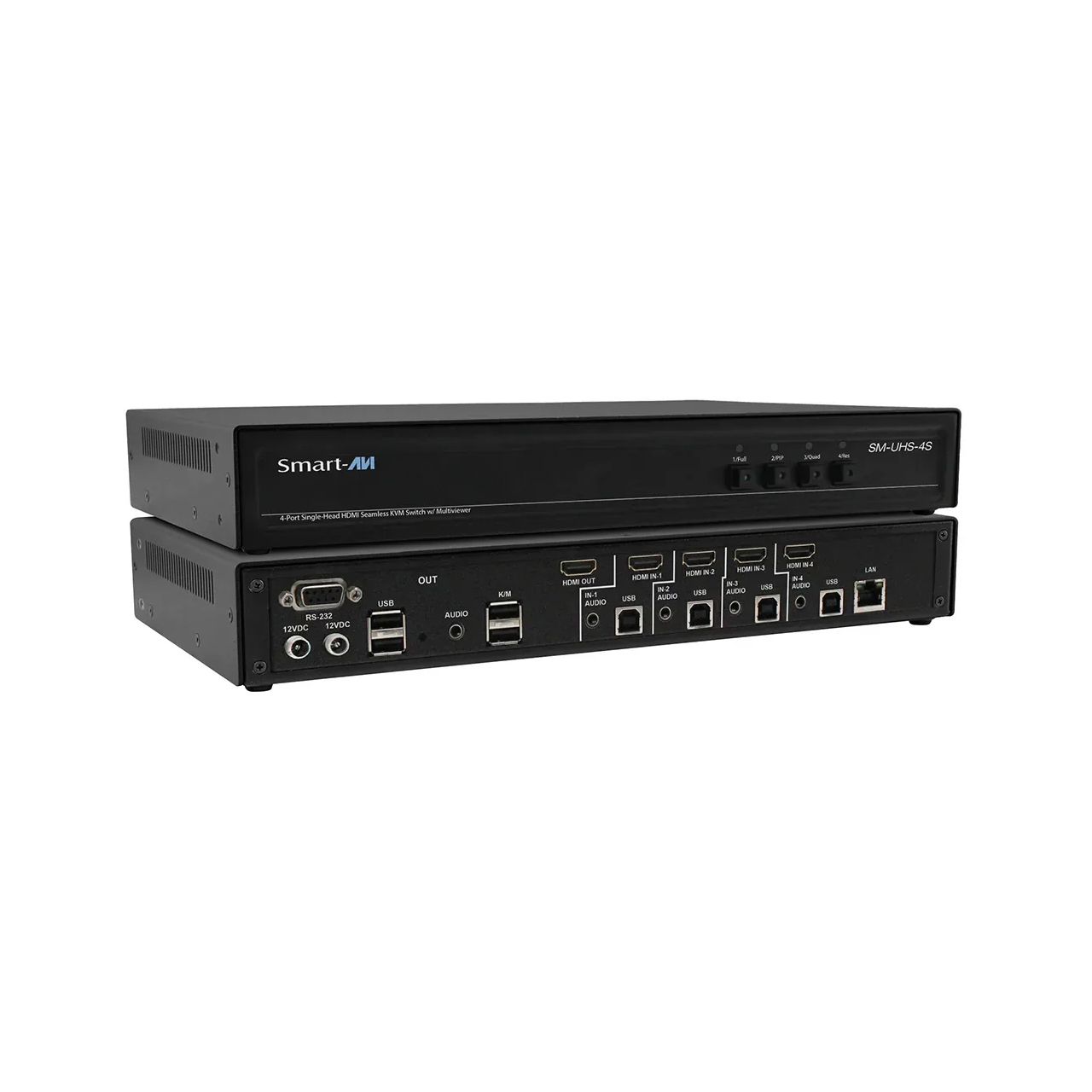 Smart-AVI SM-UHS-4S 4 Port Ultra-HD Seamless HDMI KVM Switch with Multiviewer SM-UHS-4S
