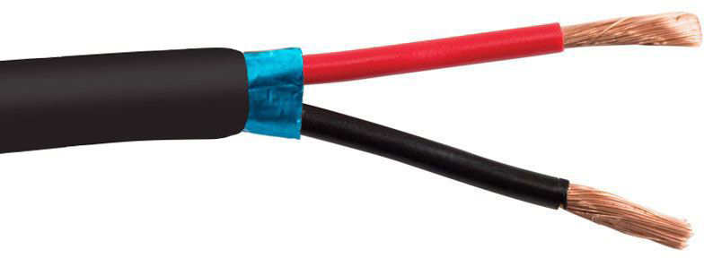 Structured Cable 12/2SHDB 2-Conductor 12 AWG Shielded Direct Burial Speaker Cable - 1000 Feet Black