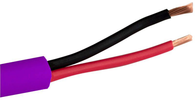 Structured Cable 14/2OFC Direct Burial 2-Conductor 14 AWG Stranded Copper Indoor/Outdoor Speaker Cable - 500 Feet Purple