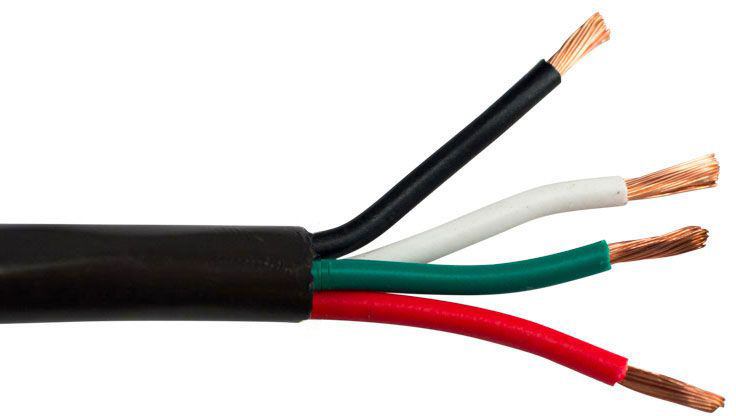 Structured Cable 14/4DB 4-Conductor 14 AWG Unshielded Direct Burial Speaker Cable - 1000 Feet Black