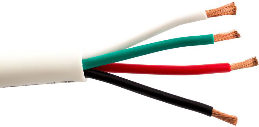 Structured Cable 14/4OFC 4-Conductor 14 AWG Stranded Copper In-Wall Speaker Cable - 500 Feet White